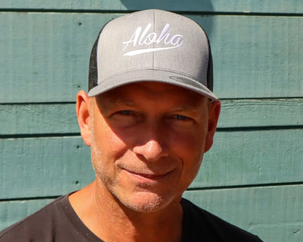 Aloha Label Aloha 6-Panel Trucker Cap Heather Grey / Black