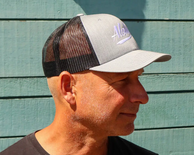 Aloha Label Aloha 6-Panel Trucker Cap Heather Grey / Black