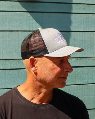 Aloha Label Aloha 6-Panel Trucker Cap Heather Grey / Black