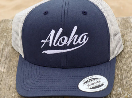 Aloha Label Aloha 6-Panel Trucker Cap Navy / Silver