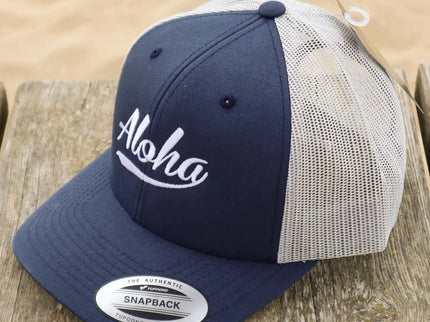 Aloha Label Aloha 6-Panel Trucker Cap Navy / Silver