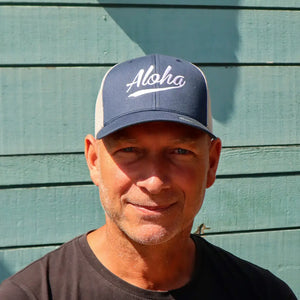 Aloha Label Aloha 6-Panel Trucker Cap Navy / Silver