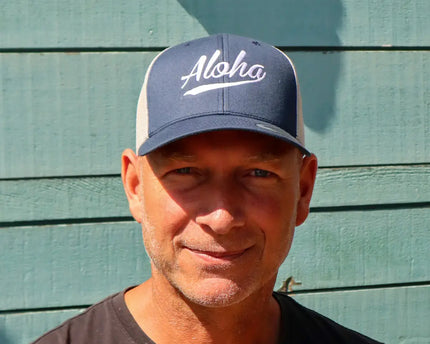 Aloha Label Aloha 6-Panel Trucker Cap Navy / Silver