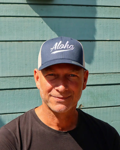 Aloha Label Aloha 6-Panel Trucker Cap Navy / Silver