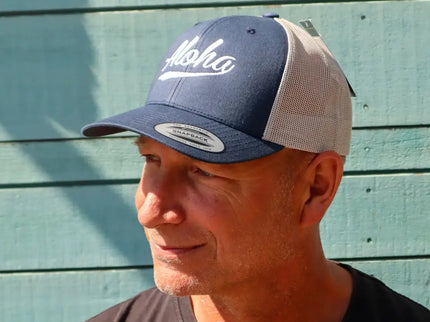 Aloha Label Aloha 6-Panel Trucker Cap Navy / Silver