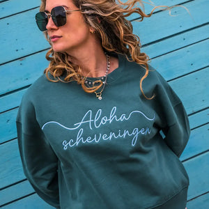 Aloha Label Aloha Dames Geborduurde Sweater Green Bay