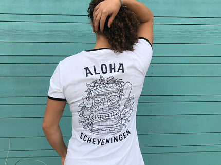 Aloha Label Aloha Dames Tiki T-Shirt Wit