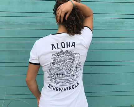 Aloha Label Aloha Dames Tiki T-Shirt Wit