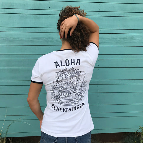 Aloha Label Aloha Dames Tiki T-Shirt Wit