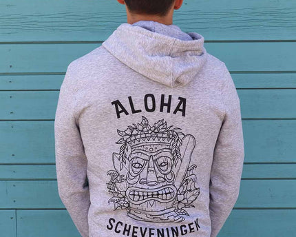 Aloha Label Aloha Hoodie Tiki Heather Grey
