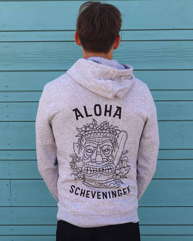 Aloha Label Aloha Hoodie Tiki Heather Grey