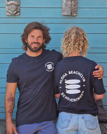 Aloha Label Aloha Unisex 3 Boards T-Shirt Heather Navy