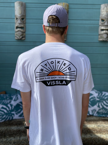 Aloha Label Vissla X Aloha Unisex Destination SS Tee White