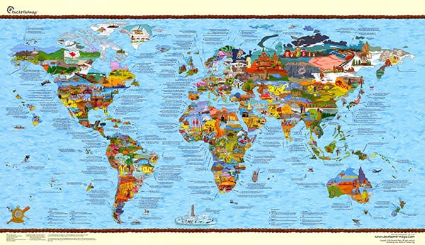 Awesome Maps Wereldkaart Bucketlist Map Re-Writable