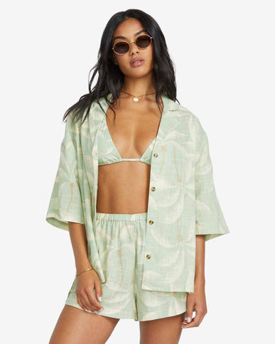 Billabong Billabong Dames Beach Side Woven Shirt Pistachio