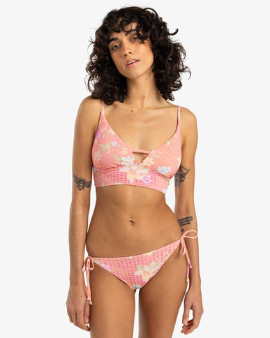 Billabong Billabong Dames Crazy For Coral Tie Side Bikini Bottom Peach Out