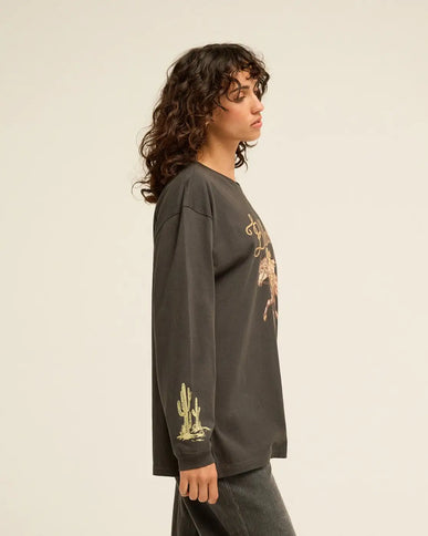 Billabong Billabong Dames Familiar Roads LS Tee Off Black