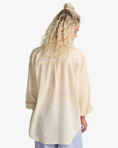 Billabong Billabong Dames Find Me Here LS Shirt White Cap