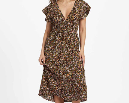 Billabong Billabong Dames Picnic Date Dress Black Sands