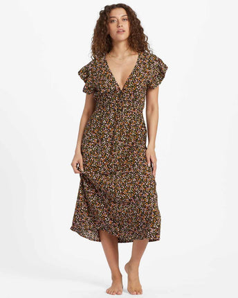 Billabong Billabong Dames Picnic Date Dress Black Sands