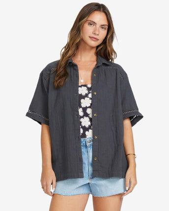 Billabong Billabong Dames Summers End Woven Shirt Black Sands