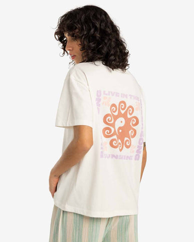 Billabong Billabong Dames Sunshine Living Tee Salt Crystal