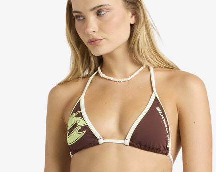 Billabong Billabong Dames Supalove Tropic Tri Bikini Top Choc Chip