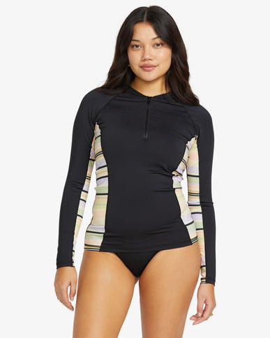 Billabong Billabong Dames Surf Capsule Halfzip LS Lycra Black Multi