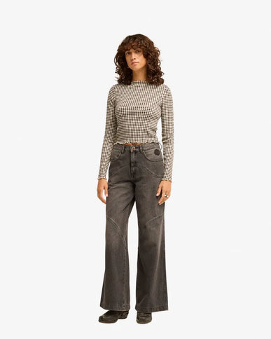 Billabong Billabong Dames Way Out Checks Top Black Pebble