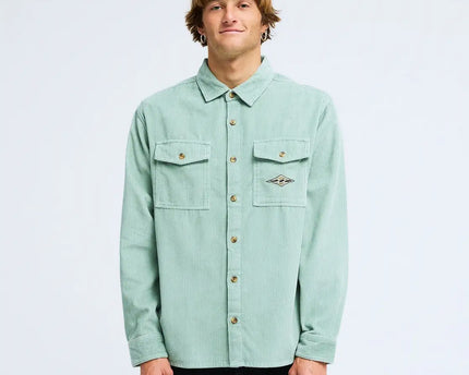 Billabong Billabong Heren Bong Days Corduroy LS Shirt Blue Surf