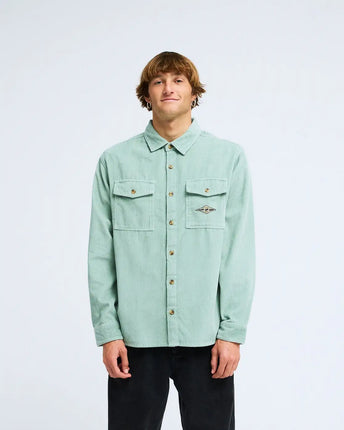 Billabong Billabong Heren Bong Days Corduroy LS Shirt Blue Surf