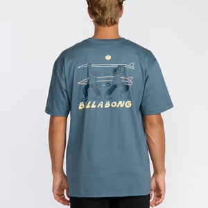 Billabong Billabong Heren Split The Peak Tee Steel Blue