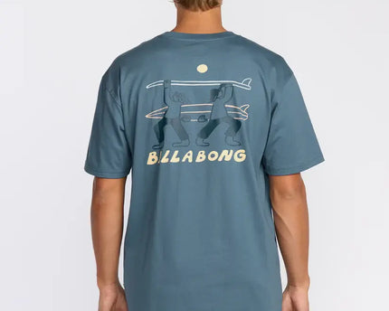 Billabong Billabong Heren Split The Peak Tee Steel Blue