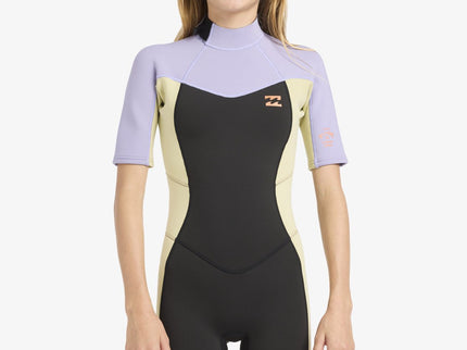 Billabong Billabong Synergy 2/2 Dames Shorty Wetsuit Grey Violet