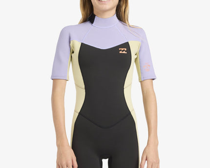 Billabong Billabong Synergy 2/2 Dames Shorty Wetsuit Grey Violet