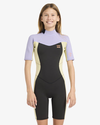 Billabong Billabong Synergy 2/2 Dames Shorty Wetsuit Grey Violet