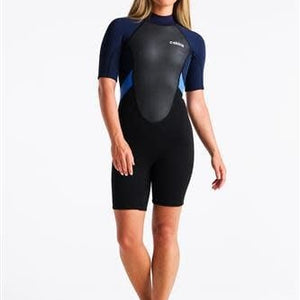 C-Skins C-Skins CS- Element 3:2 Womens Shorti-BLACK-SLATE-AZURE BLUE