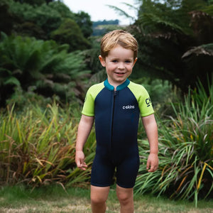C-Skins C-Skins Nuwave 3/2 Baby Shorty Wetsuit Bluestone Lime