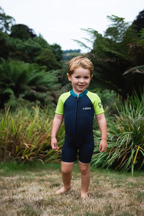 C-Skins C-Skins Nuwave 3/2 Baby Shorty Wetsuit Bluestone Lime