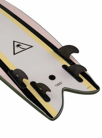 Catch Surfboards Catch Heritage 5'8'' Retro Fish Quad Military Green/Pink