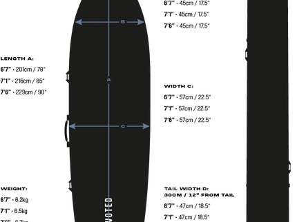 Devoted Devoted Fish 10mm Wheely Quad Boardbag 6'7" (2-4 Boards)