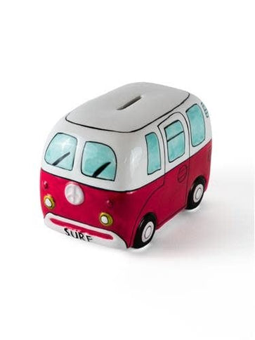 Devoted Devoted Surf Van Piggy Bank Red