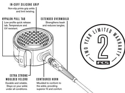 FCS FCS 9ft All Round Essential Leash Black