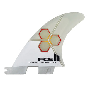 FCS FCS II Channel Islands Upright Performance Core Quad Rear Fins - White Flame