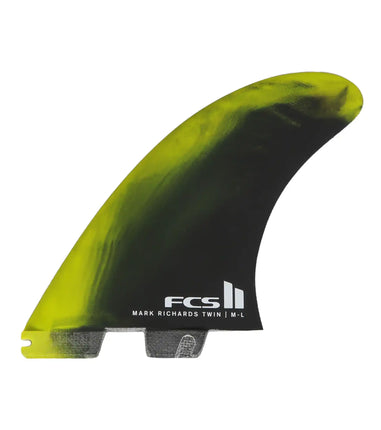 FCS FCS II Mark Richards Performance Core Twin + 1 Fins - Cyber Lime / Black