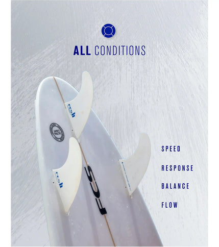 FCS FCS II Performer Performance Core Thruster Fins - White Edition