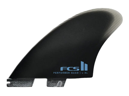 FCS FCS II Performer Quad Split Keel Performance Glass Fins Large to Extra Large Black