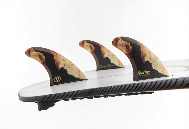 Feather Fins Feather Fins Bugarski Single Tab Wood Thruster Set