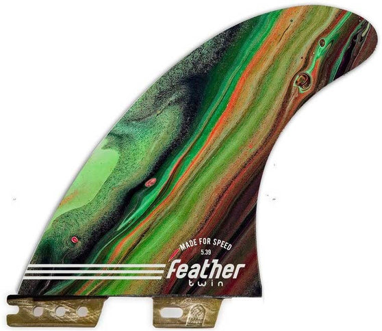 Feather Fins Feather Fins Click Tab Performance Twin Green Swirl