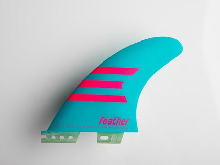 Feather Fins Feather Fins Click Tab Ultralight Epoxy HC Thruster Fins Light Blue